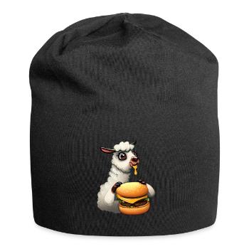 Lama mangeur de cheeseburger - Bonnet en jersey - noir - Devant