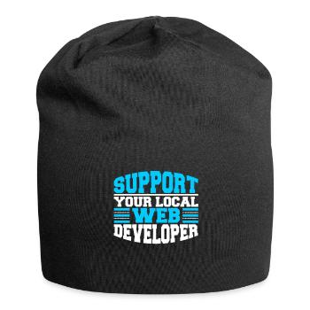 Web Entwickler Webdeveloper Unterstützung - Jersey-Beanie - Schwarz - Vorne