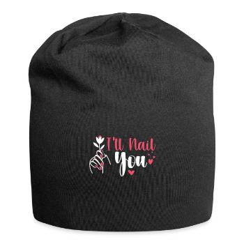 Ich Werde Dich Nageln Lustige Nailart Maniküre - Jersey-Beanie - Schwarz - Vorne