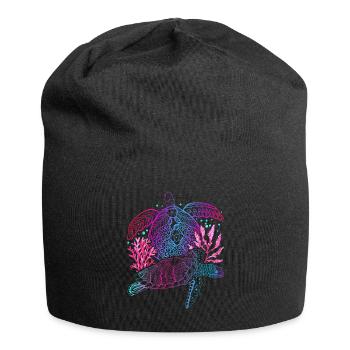 Cadeau de tortue Tortue de mer Animal de mer - Bonnet en jersey - noir - Devant