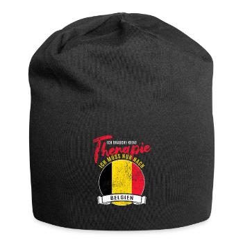 Ich brauche keine Therapie ich muss nach Belgien - Jersey-Beanie - Schwarz - Vorne