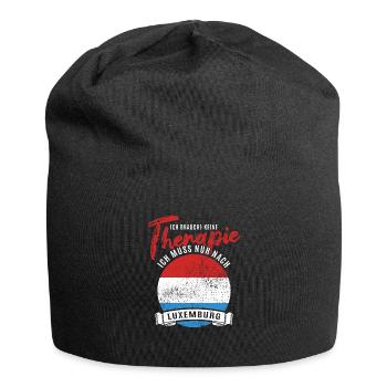 Ich brauche keine Therapie ich muss nach Luxemburg - Jersey-Beanie - Schwarz - Vorne