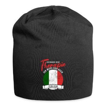 Ich brauche keine Therapie ich muss nach Italien - Jersey-Beanie - Schwarz - Vorne