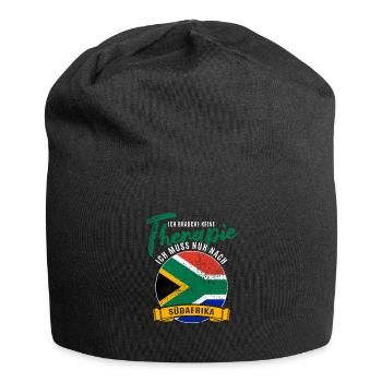 Ich brauche keine Therapie ich muss nach Südafrika - Jersey-Beanie - Schwarz - Vorne