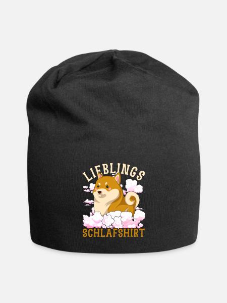 Hunde Shiba Inu Geschenk Lieblings Schlafshirt - Jersey-Beanie - Schwarz