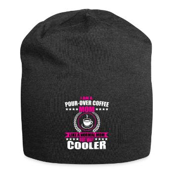 Hand Filtered Coffee Mom Gift - Jersey Beanie - charcoal grey - Front