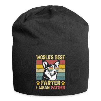 Vintage and Humorous Dog Daddy Dog Corgi - Jersey Beanie - black - Front