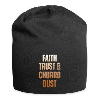 Glaube, Vertrauen Und Churro-staub - Jersey-Beanie - Schwarz - Vorne