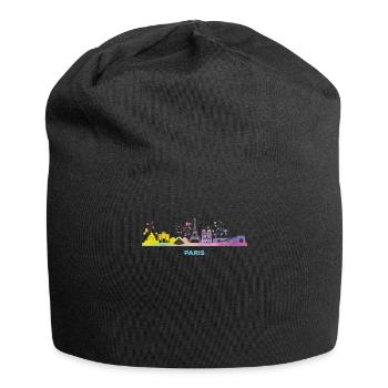 Pariser Skyline Paris - Jersey-Beanie - Schwarz - Vorne