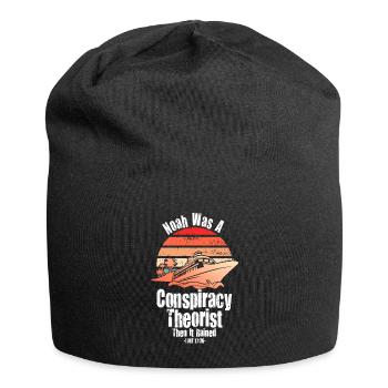Noah war ein Verschwörungstheoretiker und es regnete - Jersey-Beanie - Schwarz - Vorne