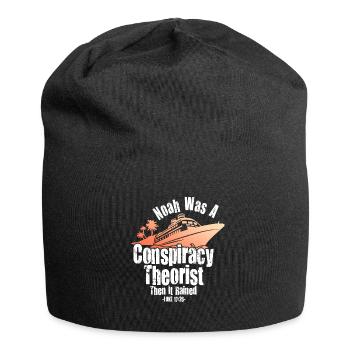 Noah war ein Verschwörungstheoretiker und es regnete - Jersey-Beanie - Schwarz - Vorne
