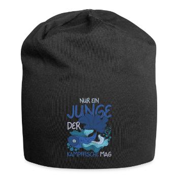Meerestier Jungen Geschenk Siamesischer Kampffisch - Jersey-Beanie - Schwarz - Vorne