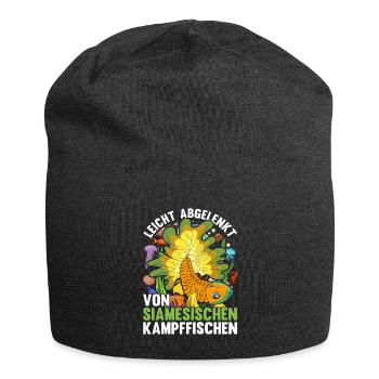 Ozean Tier Meeresbewohner Lustiges Kampffisch - Jersey-Beanie - Anthrazit - Vorne