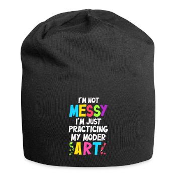Ich bin kein chaotisches Gemälde mit moderner Kunst - Jersey-Beanie - Schwarz - Vorne