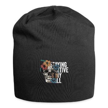 Positiv zu bleiben ist meine Kunst - Jersey-Beanie - Schwarz - Vorne