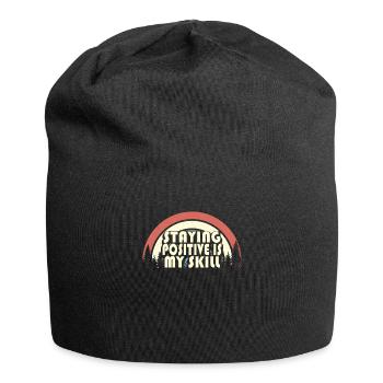 Positiv zu bleiben ist meine Kunst - Jersey-Beanie - Schwarz - Vorne