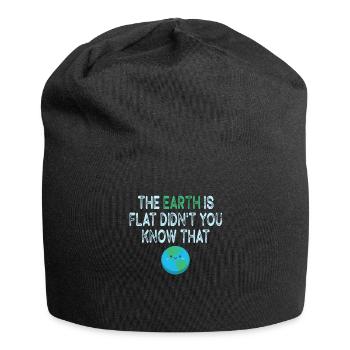 Die Erde ist flach, wussten Sie das nicht? - Jersey-Beanie - Schwarz - Vorne