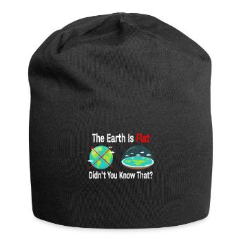 Die Erde ist flach, wussten Sie das nicht? - Jersey-Beanie - Schwarz - Vorne