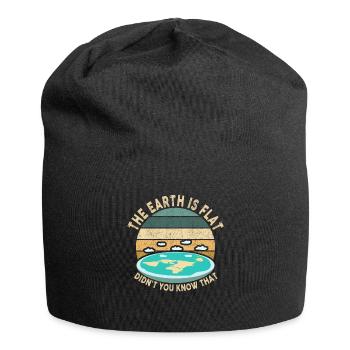 Die Erde ist flach, wussten Sie das nicht? - Jersey-Beanie - Schwarz - Vorne