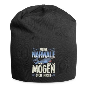Meine Narwale und ich mögen dich nicht Narwal - Jersey-Beanie - Schwarz - Vorne