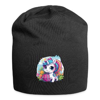 Unicorn Schoolchild School Enrollment Girl Gift - Jersey Beanie - black - Front