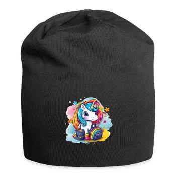 Unicorn Schoolchild School Enrollment Girl Gift - Jersey Beanie - black - Front