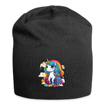 Unicorn Schoolchild School Enrollment Girl Gift - Jersey Beanie - black - Front