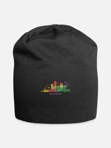 Rotterdam Skyline Rotterdam - Bonnet en jersey - noir