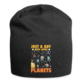 Nur ein Junge, der das Sonnensystem der Planeten liebt - Jersey-Beanie - Schwarz - Vorne