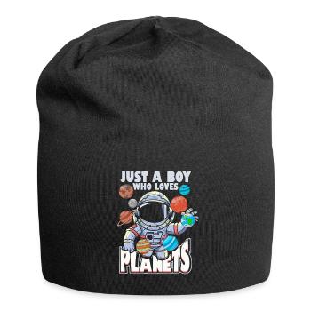 Juste un garçon qui aime les planètes du système solaire - Bonnet en jersey - noir - Devant