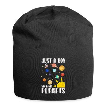 Nur ein Junge, der das Sonnensystem der Planeten liebt - Jersey-Beanie - Schwarz - Vorne