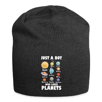 Nur ein Junge, der das Sonnensystem der Planeten liebt - Jersey-Beanie - Anthrazit - Vorne