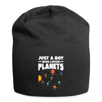Nur ein Junge, der das Sonnensystem der Planeten liebt - Jersey-Beanie - Schwarz - Vorne