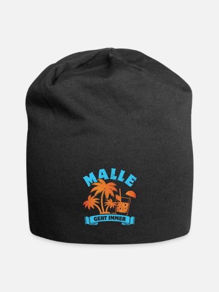 Malle geht immer - Mallorca Fan - Spruch - Jersey-Beanie - Schwarz