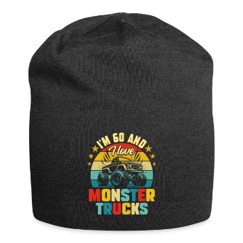Monster Truck Voiture 60 Ans Anniversaire - Bonnet en jersey - charbon - Devant