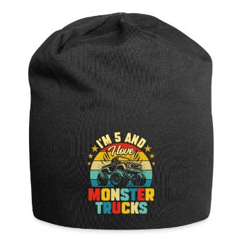 Monster Truck Car 5 Jahre Jubiläum - Jersey-Beanie - Schwarz - Vorne