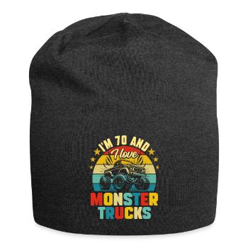 Monster Truck Voiture 70 Ans Anniversaire - Bonnet en jersey - charbon - Devant