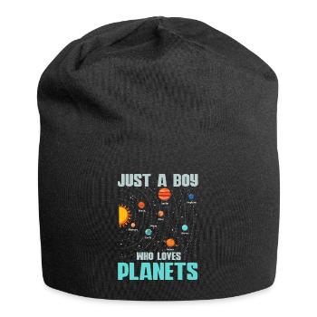 Nur ein Junge, der das Sonnensystem der Planeten liebt - Jersey-Beanie - Schwarz - Vorne