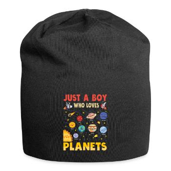 Juste un garçon qui aime les planètes du système solaire - Bonnet en jersey - noir - Devant