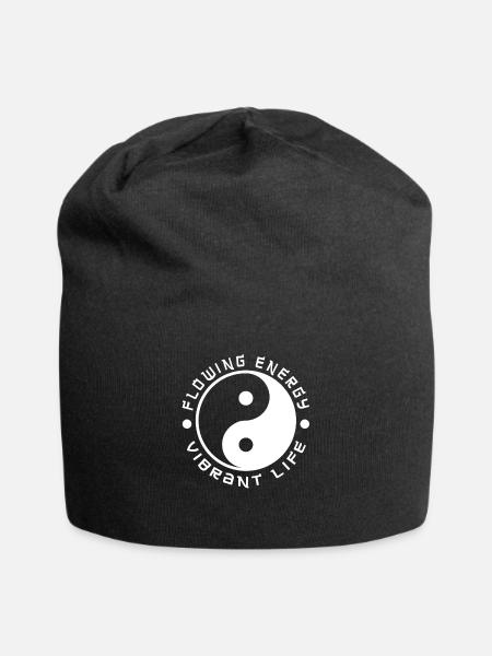 Yin Yang Citation Amour Chinois Traditionnel - Bonnet en jersey - noir