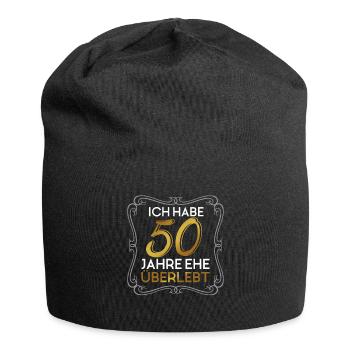 Goldene Hochzeit 50 Jahre Lustiges Geschenk Heirat - Jersey-Beanie - Schwarz - Vorne
