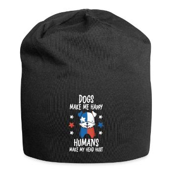 Les chiens me rendent heureux humain me font mal à la tête Doglove - Bonnet en jersey - noir - Devant
