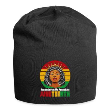 Juneteenth 1865 Remembering My Ancestors - Jersey Beanie - black - Front