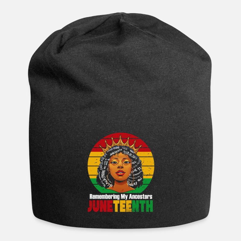 Juneteenth 1865 Ricordando i miei antenati - Beanie in jersey - nero