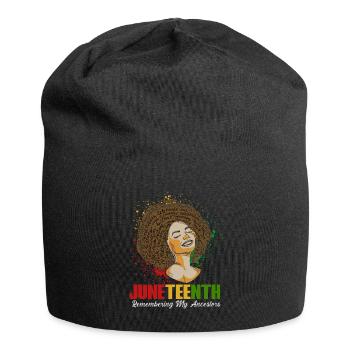 Juneteenth 1865 Remembering My Ancestors - Jersey Beanie - black - Front