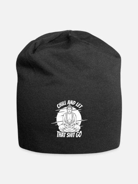 Buddha Buddhist Lustig - Jersey-Beanie - Schwarz