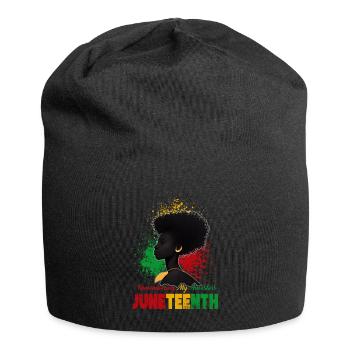 Juneteenth 1865 Remembering My Ancestors - Jersey Beanie - black - Front
