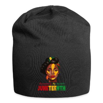 Juneteenth 1865 Remembering My Ancestors - Jersey Beanie - black - Front