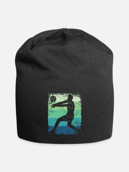 Volleyball Spieler Retro Beach Volleyball - Jersey-Beanie - Schwarz