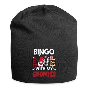 Bingo Liebe Mit Meinen Gnomies Buffalo Plaid Bingo - Jersey-Beanie - Schwarz - Vorne
